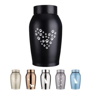 Engravable Paw Print Pet Urn – Stainless Steel