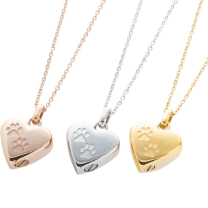 Paw Heart Pet Ashes Necklace