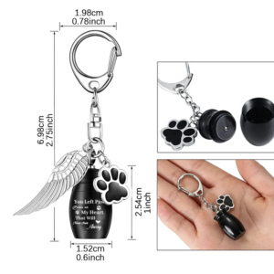 Angel Wing Paw Urn Keychain